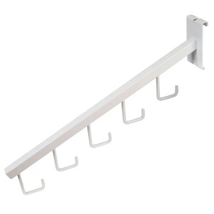 5-Hook Square Tubing Waterfall for Grid Panel | White