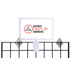 7"H x 11"W Gridwall Sing Holder | White