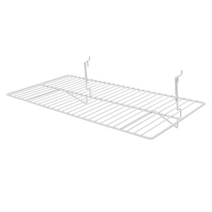 Gridwall Flat Wire Shelf 12in x 24in | White