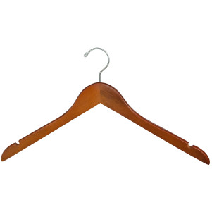 17” Wood Wishbone Dress & Shirt Hanger | Matte Teak