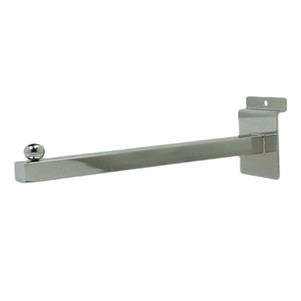 12" Long Square Tubbing Faceout Arm For Slatwall | Chrome