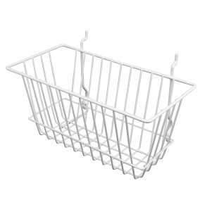 12"L X 6"W X 6"H Slatwall Baskets | White