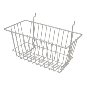 12"L X 6"W X 6"H Slatwall Baskets | Epoxy Chrome