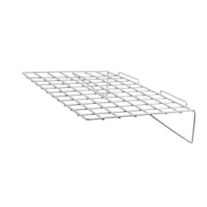 14"D x 23"W Slatwall Flat Wire Shelf | White
