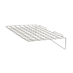 14"D x 23"W Slatwall Flat Wire Shelf | Epoxy Chrome