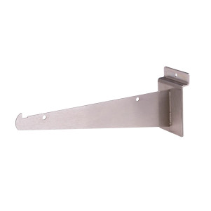 Slatwall 8" Metal Shelf Brackets | Satin Nickel