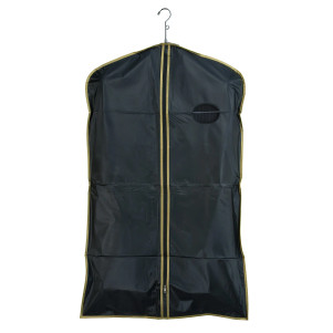 40" Vinyl Zippered Garment Cover Bag | Black with Gold Trim