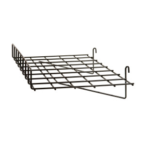 15"D x 24"W Flat Wire Shelf For Grid Panels | Black