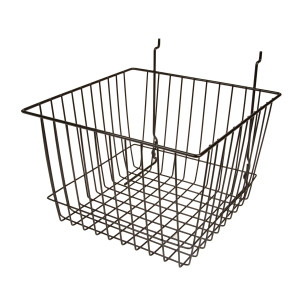 Slatwall Wire Basket | 12"L x 12"W x 8"D | Black