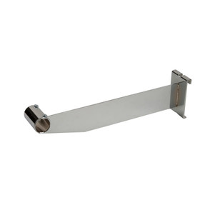 12" L Gridwall Hangrail Bracket For 1" (Dim) Round Tubing | Chrome