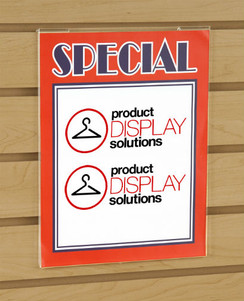 7"H X 11"W Slatwall Acrylic Sign Holder