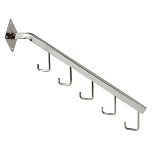 5J Hooks Waterfall Wall Mount Square Tube Faceout | Chrome