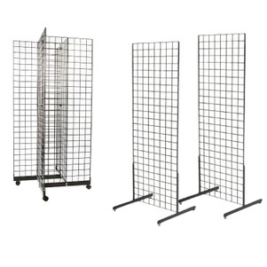 Four Sided & Set Of Double Sided Gridwall Display's  | 24"W x 72"H | Black