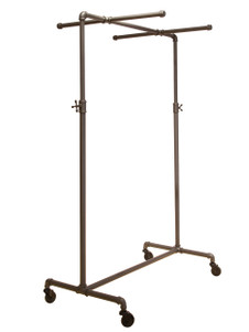 41" Ballet Bar Pipeline Rack with TWO  26”L Cross Bars | GREY