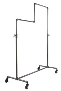 Double Tire Single Rail Ballet Pipe Clothing Rack | GREY