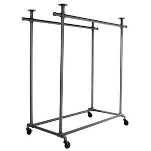Double Bar Pipe Clothing Rack  Gloss White