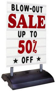 Springer Deluxe Message Board Sidewalk Sign | Black or White