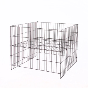36" Square Wire Dump Bin With Adjustable Shelf | BLACK