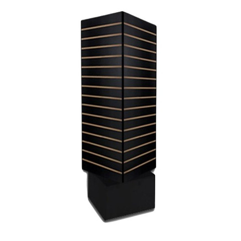 4 Sided Revolving Slatwall Display | 20W x 60H | Black