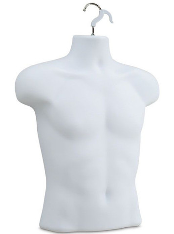 Male Upper Torso Hanging Display Form  White