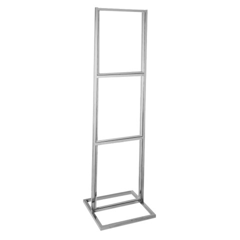 22" x 28" Three Tier Bulletin Sign Holder | Chrome