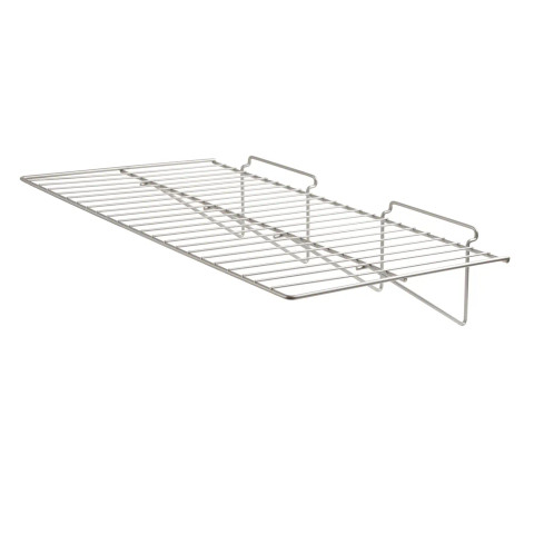 12"D x 24"W Slatwall Flat Wire Shelf | Epoxy Chrome