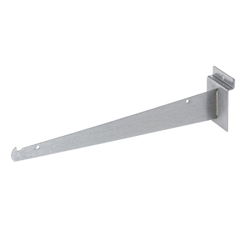 Slatwall 12" Metal Shelf Brackets | Satin Chrome