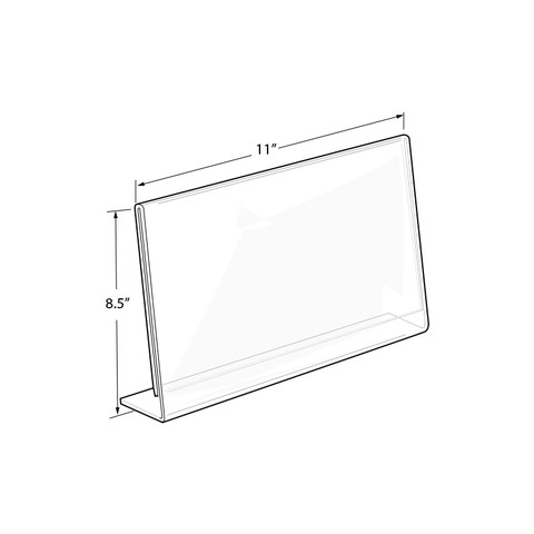 8.5"H x 11"W Acrylic Countertop Sign Holder | Slanted Back