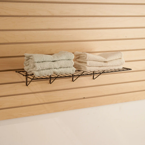 12"D x 24"W Slatwall Flat Wire Shelf | Black 12"D x 24"W Slatwall Flat Wire Shelf | Black