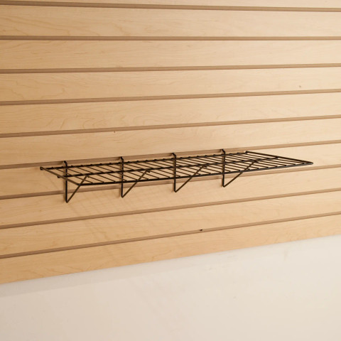 12"D x 24"W Slatwall Flat Wire Shelf | Black 12"D x 24"W Slatwall Flat Wire Shelf | Black