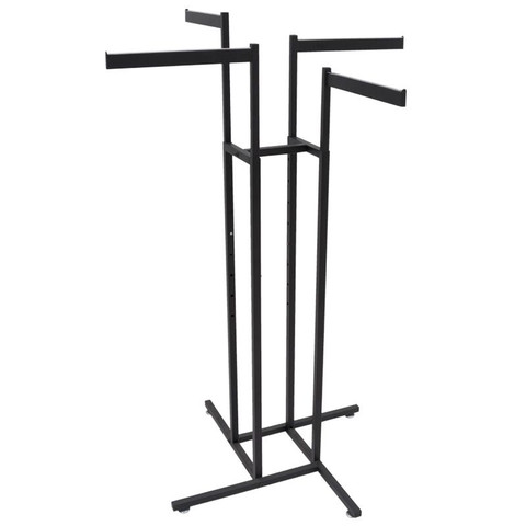 4 Way Clothing Rack With Slanted Arms - Black