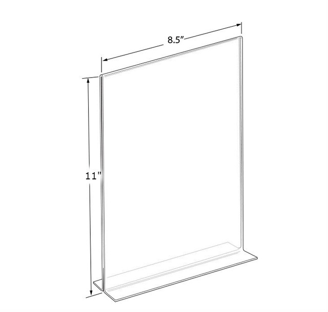 11"H x 8.5"W Double Sided Clear Countertop Sign Holder