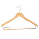 17” Wood Wishbone Suit Hanger With Locking Bar | Natural