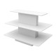Three Tier Rectangular Wood Retail Display Table | White