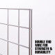 Chrome Portable Wire Grid Panels Double Wire Wall Feature Close Up Image