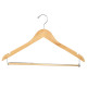 17” Wood Flat Suit Hanger With Locking Bar | Natural