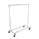 Collapsible Single Rail Salesman Rolling Clothing Rack | Chrome