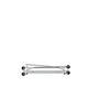Chrome single-rail folding clothes rack with adjustable height, an extendable hangrail and four rolling casters; folds flat for storage or transport.
