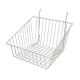 Slatwall Sloping Wire Basket | 12"L x 12"W x 8"D | Epoxy Chrome