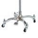 Chrome dressmaker display base with 7/8-inch upright and casters for jersey-covered mannequin forms, 36-inch height