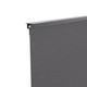 Black retail banner screen mounted on double-sided merchandiser creates separate shopping areas while maintaining visual flow