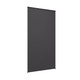 Black banner screen divider attaches to double-sided merchandiser, creating separate retail display zones on slatwall panels