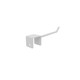 White 4-inch saddle mount display hook with safety tip, designed for secure retail merchandising on 1-inch square tubing