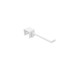 White 4-inch saddle mount display hook with safety tip attaches to square tubing for retail product merchandising