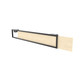 Double-sided saddle-mount sign holder in matte black metal, spans 22.75 x 3.25 inches, attaches to 1-inch square posts