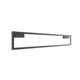 Matte black saddle-mount display holder with offset brackets, spans 22.75 x 3.25 inches for dual-sided signage on square posts