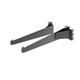 Matte black secure-locking shelf bracket from Aspect Line featuring integrated stability system for 1/2-inch retail display slots