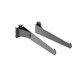 Black Aspect Line shelf bracket with integrated locking mechanism for secure retail display mounting in standard slotted walls