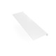 48-inch white metal retail shelf with integrated brackets, featuring glossy finish and 14-inch depth for displaying folded apparel