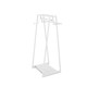 White retail merchandiser unit with 24-inch double hanging rails for displaying products on both sides
